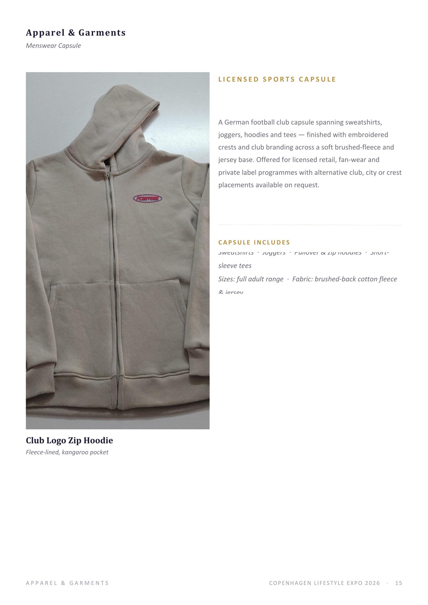 Licensed sports capsule