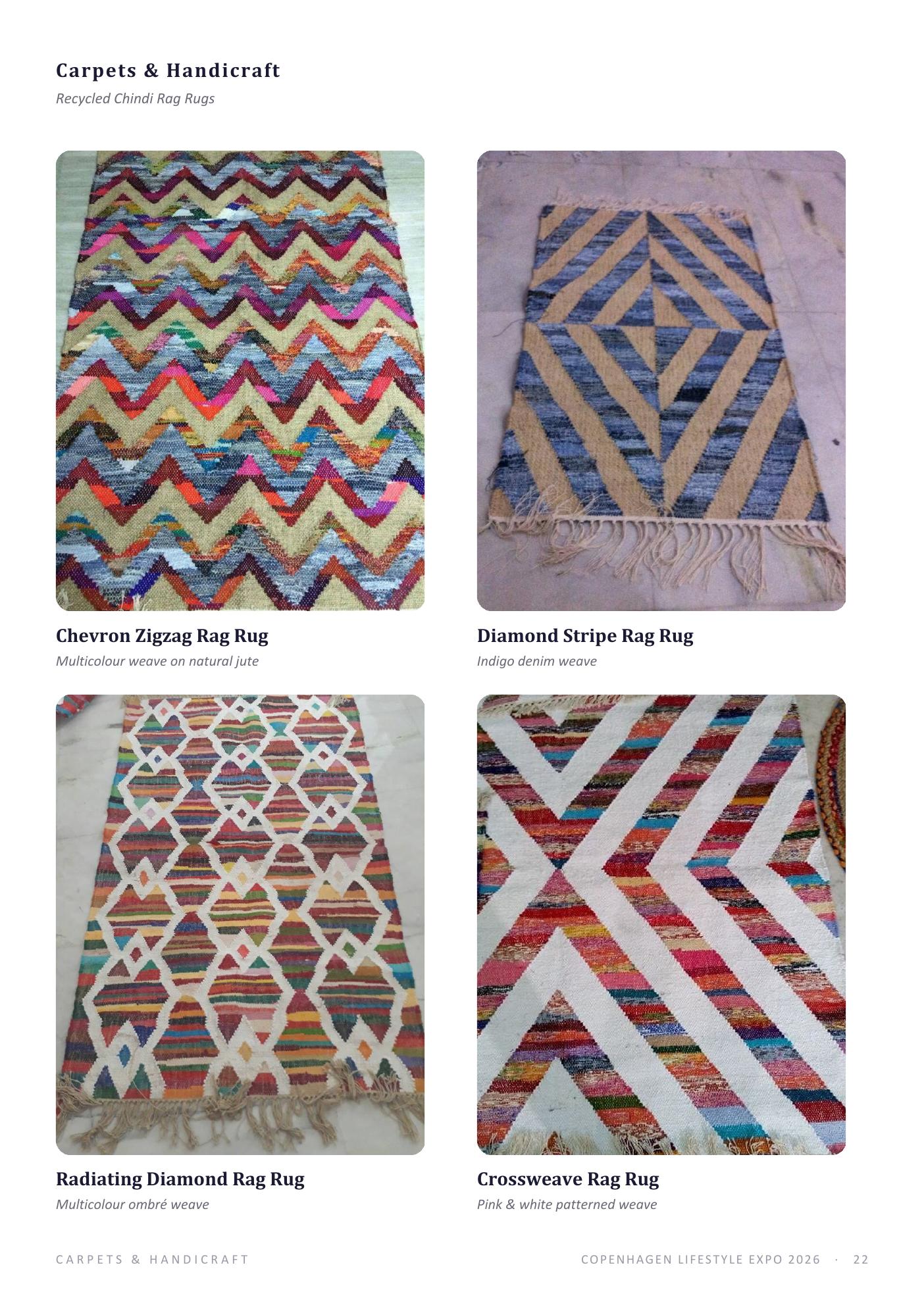 Recycled chindi rag rugs