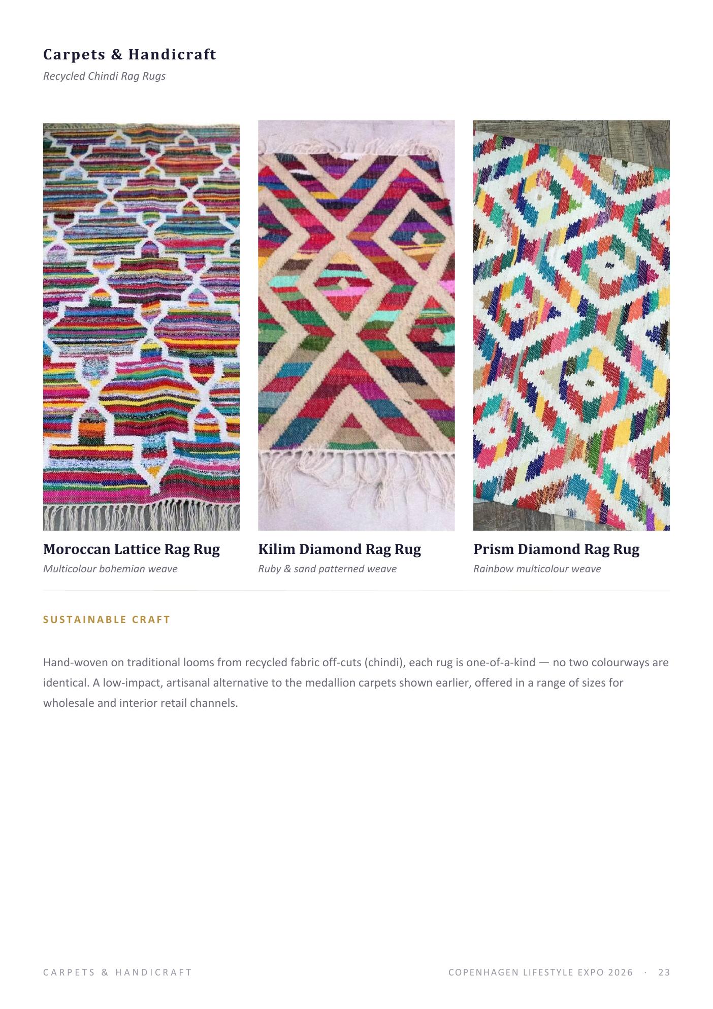 Sustainable craft rugs